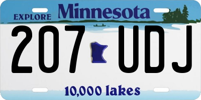 MN license plate 207UDJ