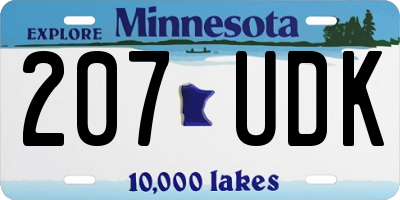 MN license plate 207UDK