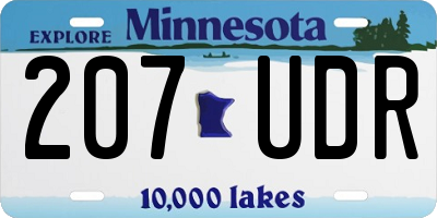 MN license plate 207UDR