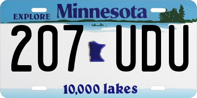 MN license plate 207UDU