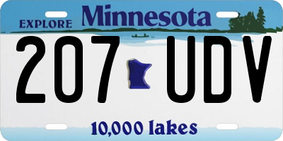 MN license plate 207UDV