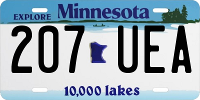 MN license plate 207UEA