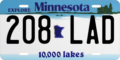 MN license plate 208LAD