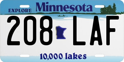 MN license plate 208LAF