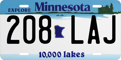 MN license plate 208LAJ