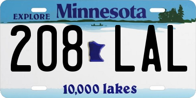 MN license plate 208LAL