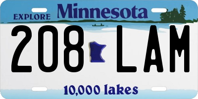 MN license plate 208LAM