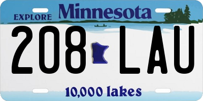 MN license plate 208LAU