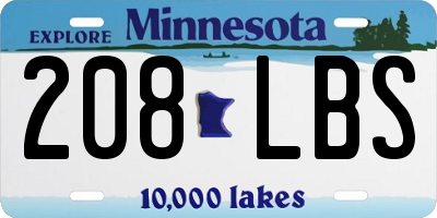 MN license plate 208LBS