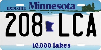 MN license plate 208LCA