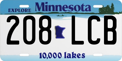MN license plate 208LCB
