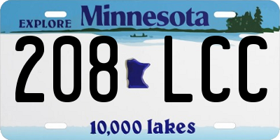 MN license plate 208LCC
