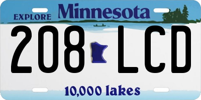 MN license plate 208LCD