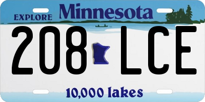 MN license plate 208LCE