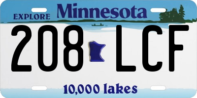 MN license plate 208LCF