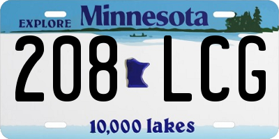 MN license plate 208LCG