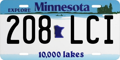 MN license plate 208LCI