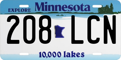 MN license plate 208LCN