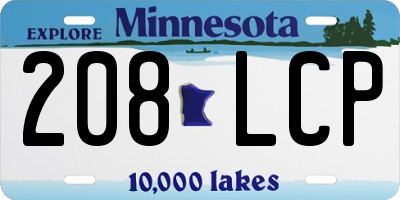 MN license plate 208LCP