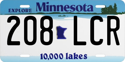 MN license plate 208LCR