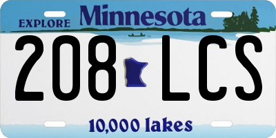 MN license plate 208LCS