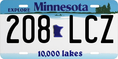 MN license plate 208LCZ