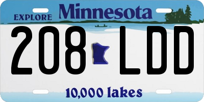 MN license plate 208LDD