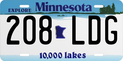 MN license plate 208LDG