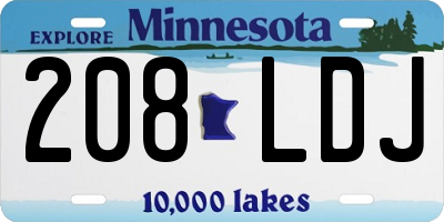 MN license plate 208LDJ