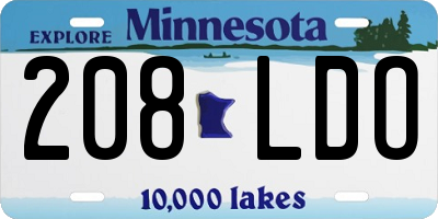 MN license plate 208LDO