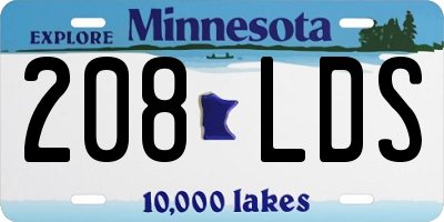 MN license plate 208LDS
