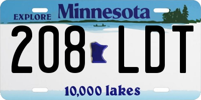 MN license plate 208LDT