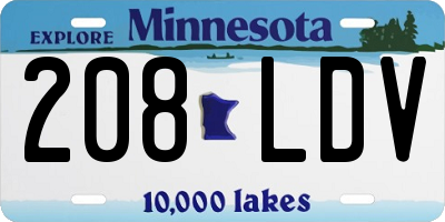 MN license plate 208LDV