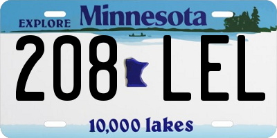 MN license plate 208LEL