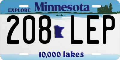 MN license plate 208LEP