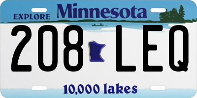 MN license plate 208LEQ