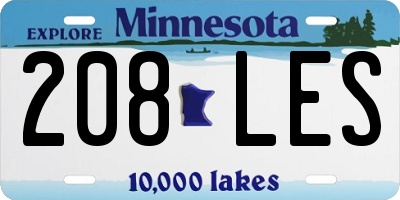 MN license plate 208LES