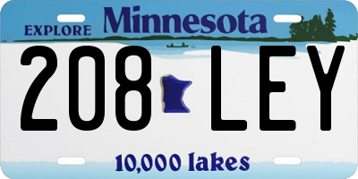 MN license plate 208LEY
