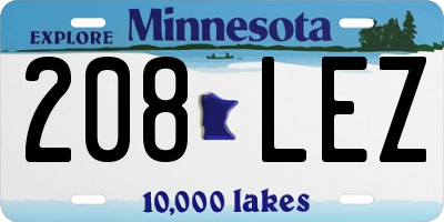 MN license plate 208LEZ