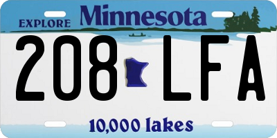 MN license plate 208LFA
