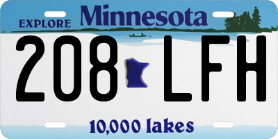 MN license plate 208LFH