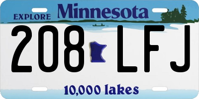 MN license plate 208LFJ
