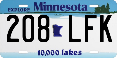 MN license plate 208LFK