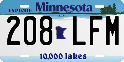 MN license plate 208LFM