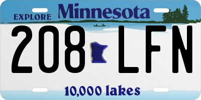 MN license plate 208LFN