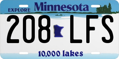 MN license plate 208LFS