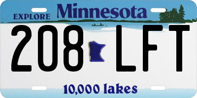 MN license plate 208LFT
