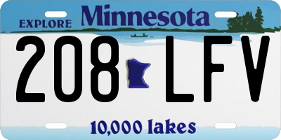 MN license plate 208LFV