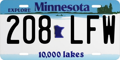 MN license plate 208LFW
