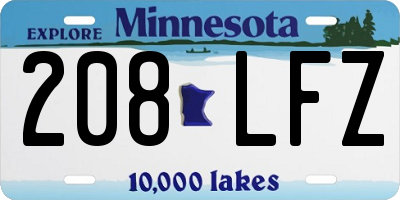 MN license plate 208LFZ